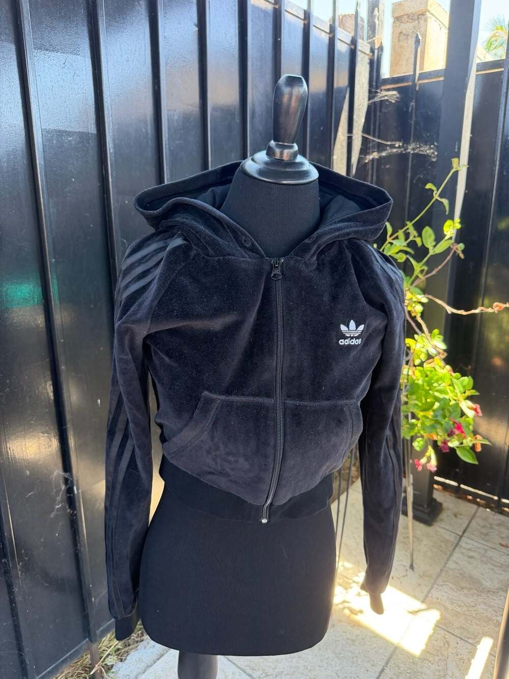 Adidas Originals Velour Zip-Up Hoodie